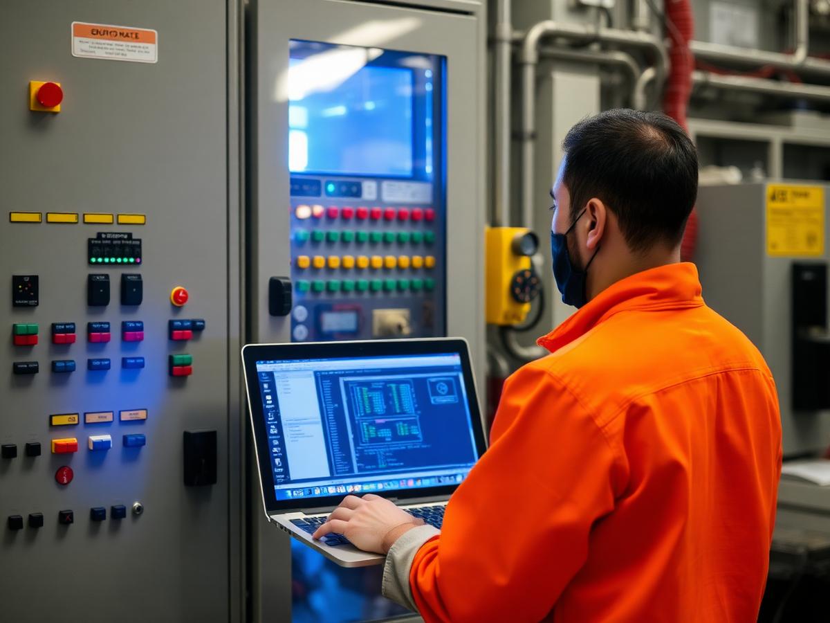 RXM Consulting engineer at industrial control panel